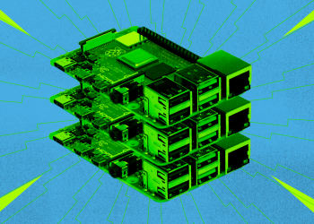 Picture of stacked bitcoin lightning nodes
