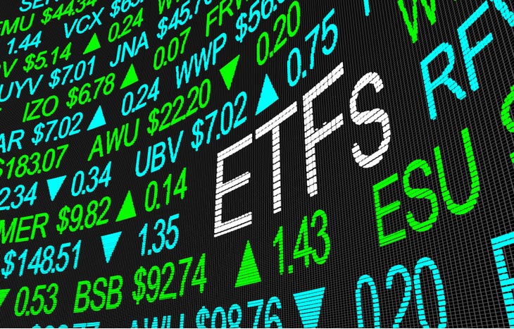 Picture of ETFs written on a price board