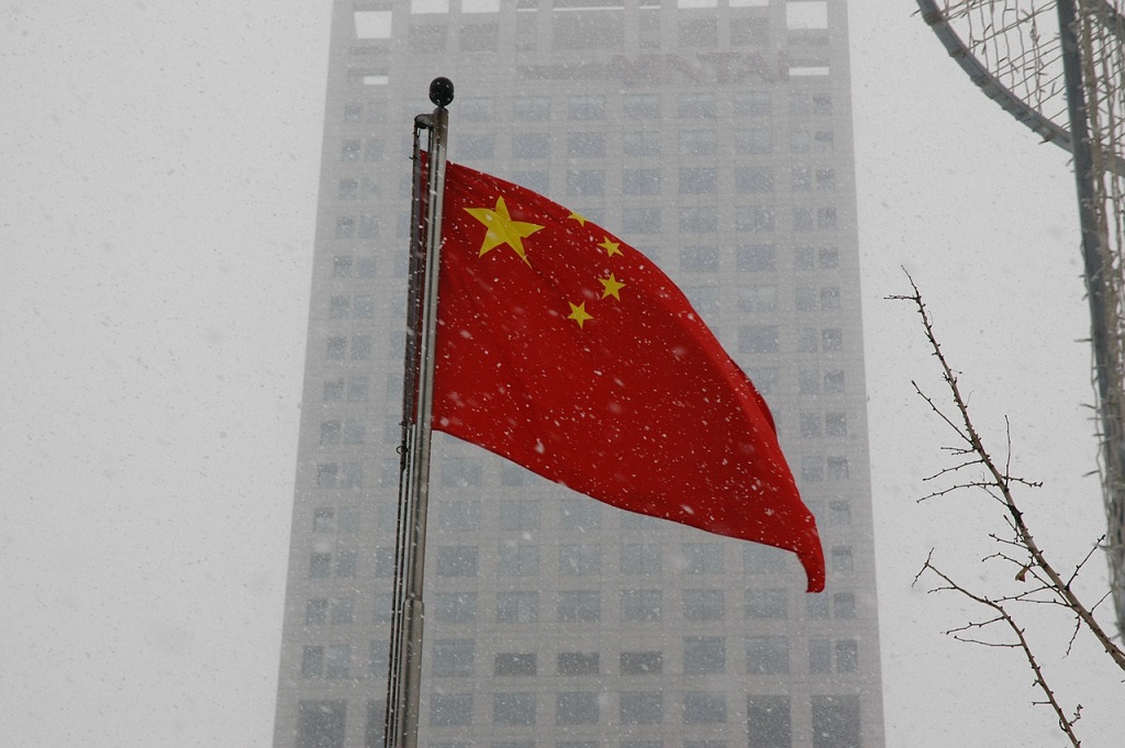 China ban. a Chinese flag waving