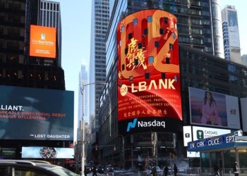Major Exchange LBank Wishes Lunar New Year Via Nasdaq Billboard on Times Square NYC