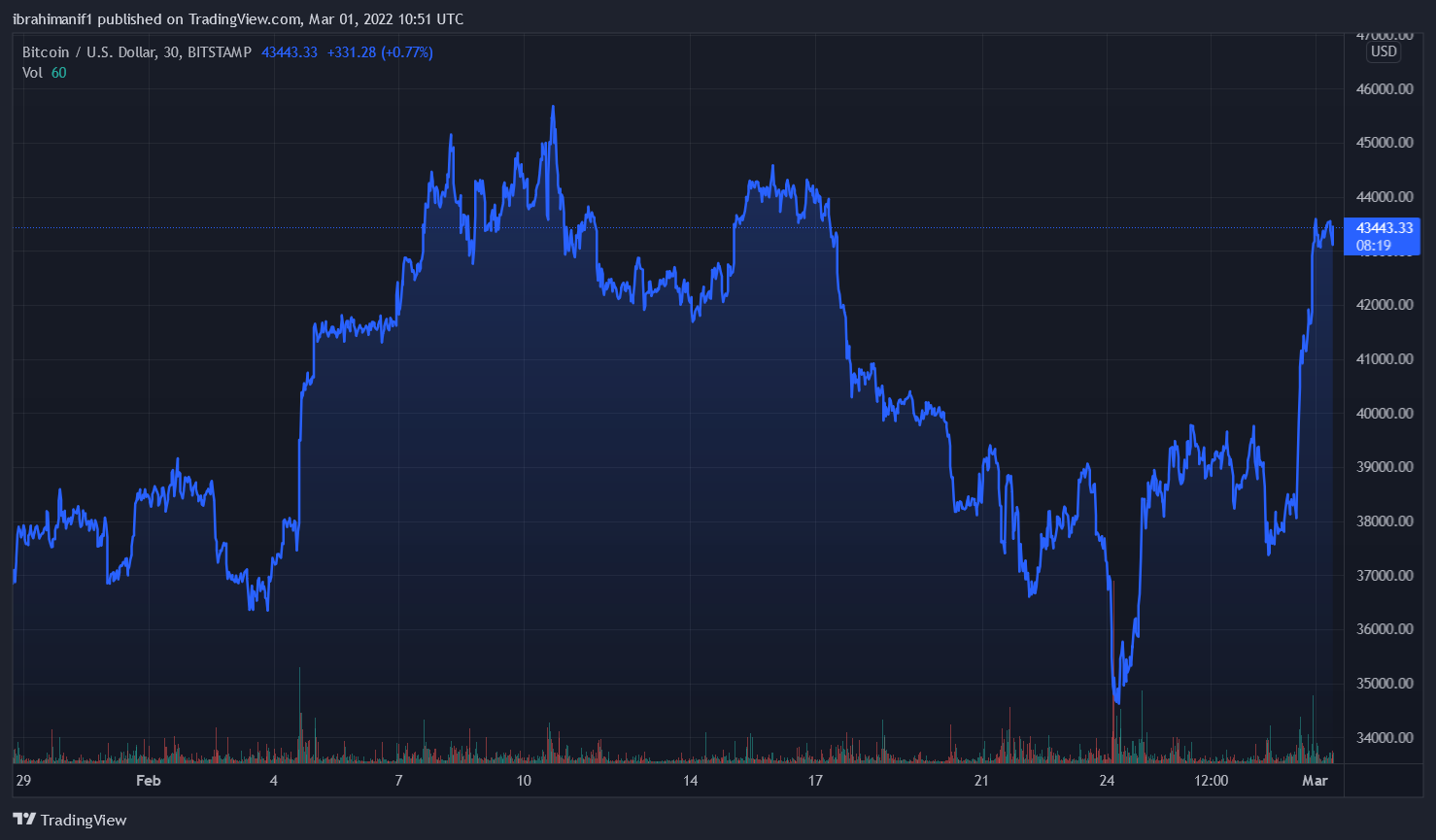 A Green Market Following Surge In Bitcoin-Ruble Trading Volume, Full Recovery Underway?