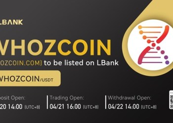 LBank Exchange will list WHOZCOIN.COM (WHOZCOIN) on April 21, 2022
