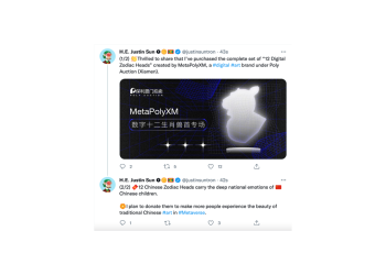 Justin Sun Wins the Bid for All “Twelve Digital Zodiac Heads”