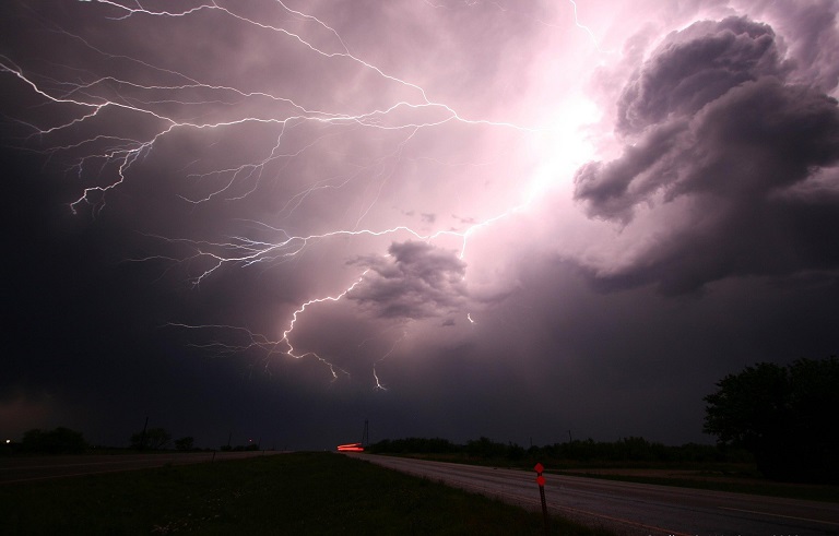 Lightning in the sky