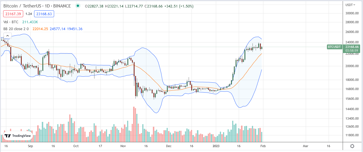 1月31日のビットコイン価格