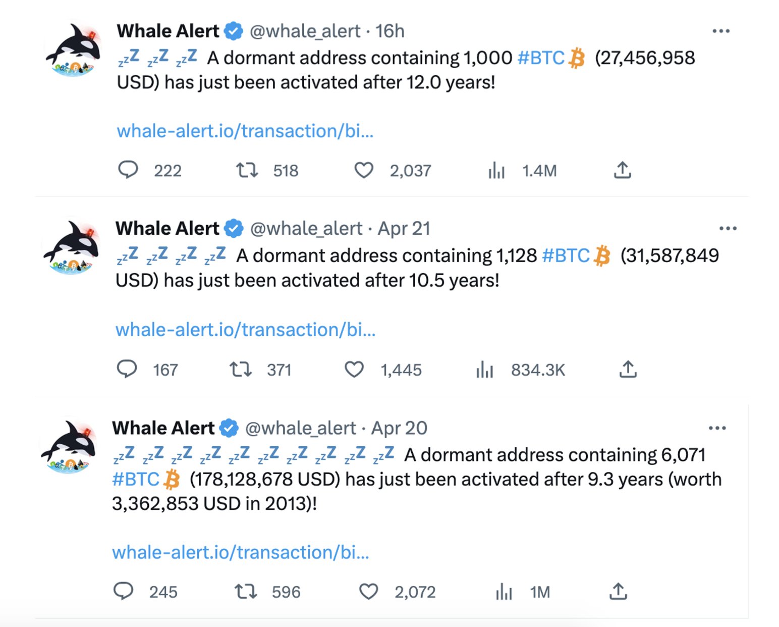 WhaleAlert: Bitcoin Whales Moving