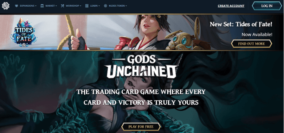 gods unchained trading card nft game