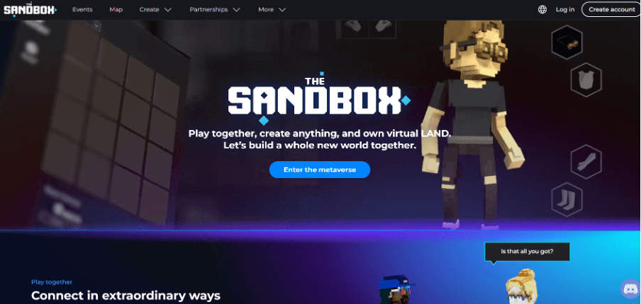 sandbox nft game website 