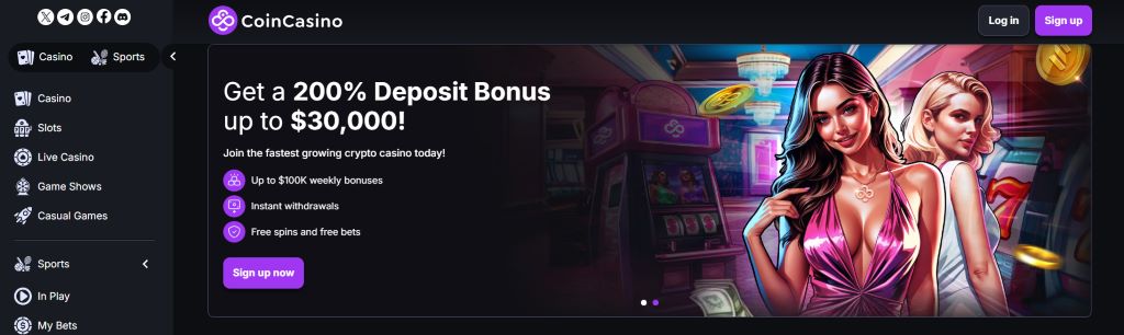 CoinCasino เว็บพนันออนไลน์ที่มีเกมให้เลือกหลากหลายประเภทได้อย่างครบวงจร