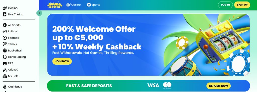 Samba Slots เว็บที่มุ่งเน้นเกมสล็อตและเกมวิดีโออื่น