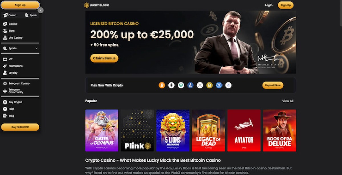 lucky block crypto gambling site