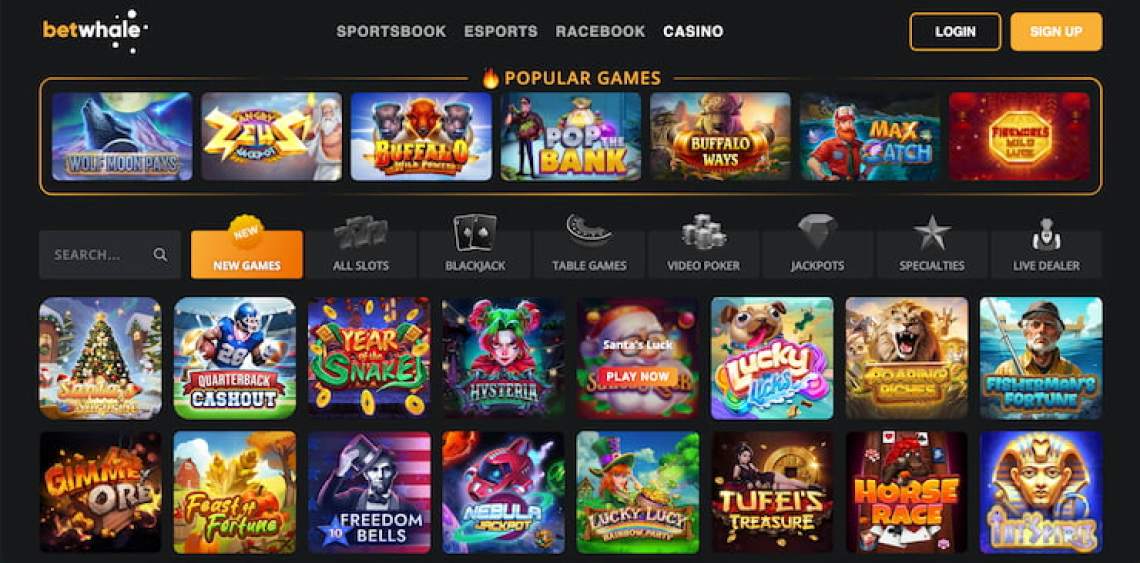 Playing casino games at BetWhale