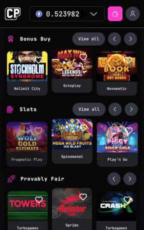 casinopunkz.io Games Lobby