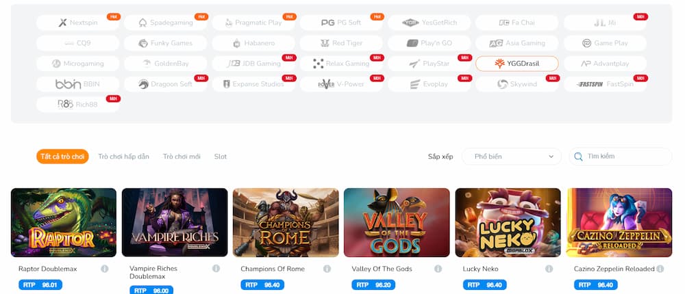 Chọn nhà sản xuất game slot bạn yêu thích