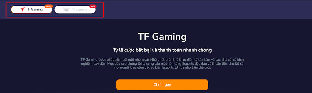 Chọn sảnh cược game LMHT