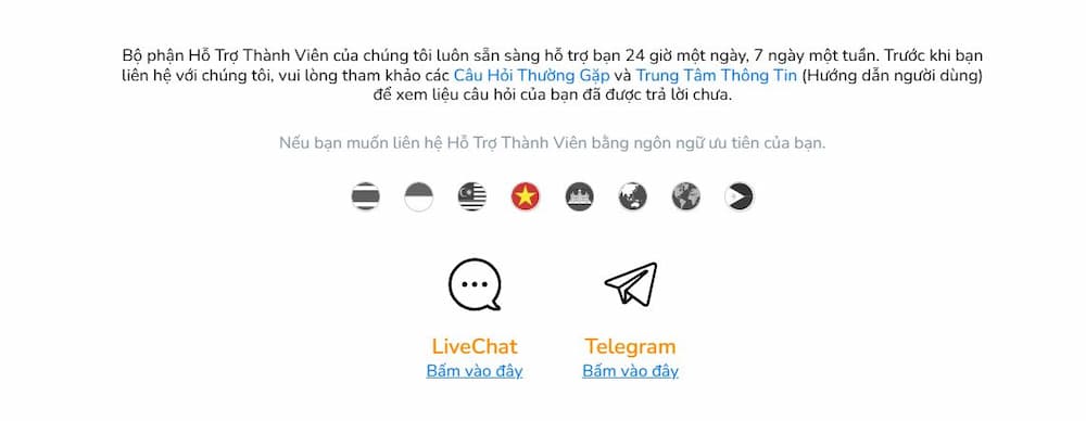 Đa kênh liên hệ, hỗ trợ người chơi 24/7