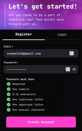 casinopunkz.io Sign Up Page
