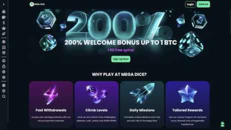 Mega Dice Cash App Casino Lobby