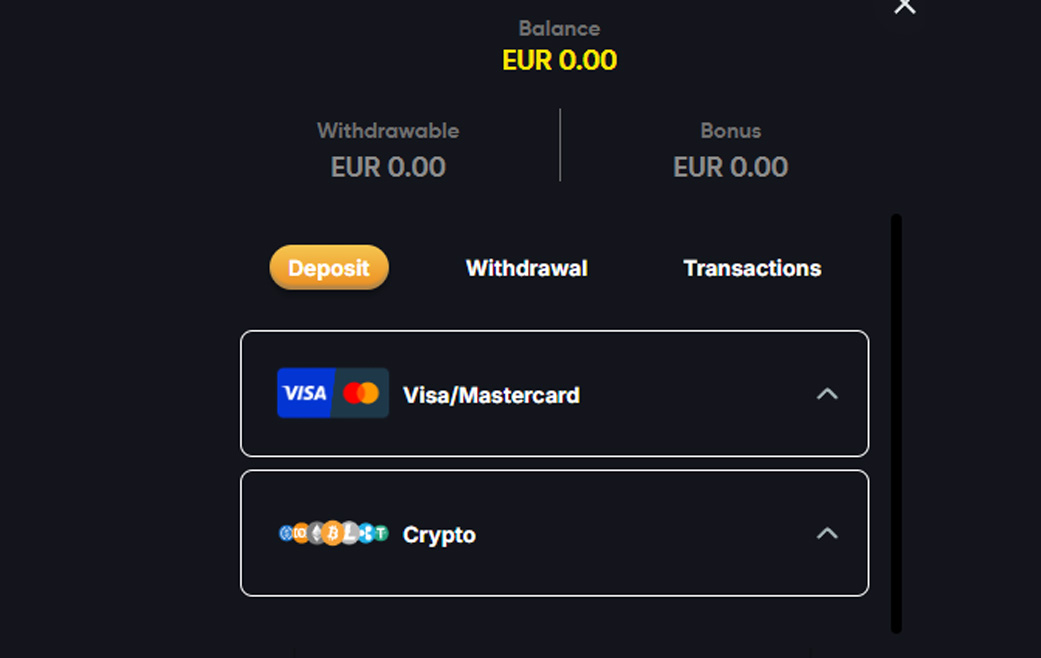Instant Casino deposit