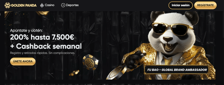 Golden Panda es un casino sin licencia en español con un atractivo bono de bienvenida.