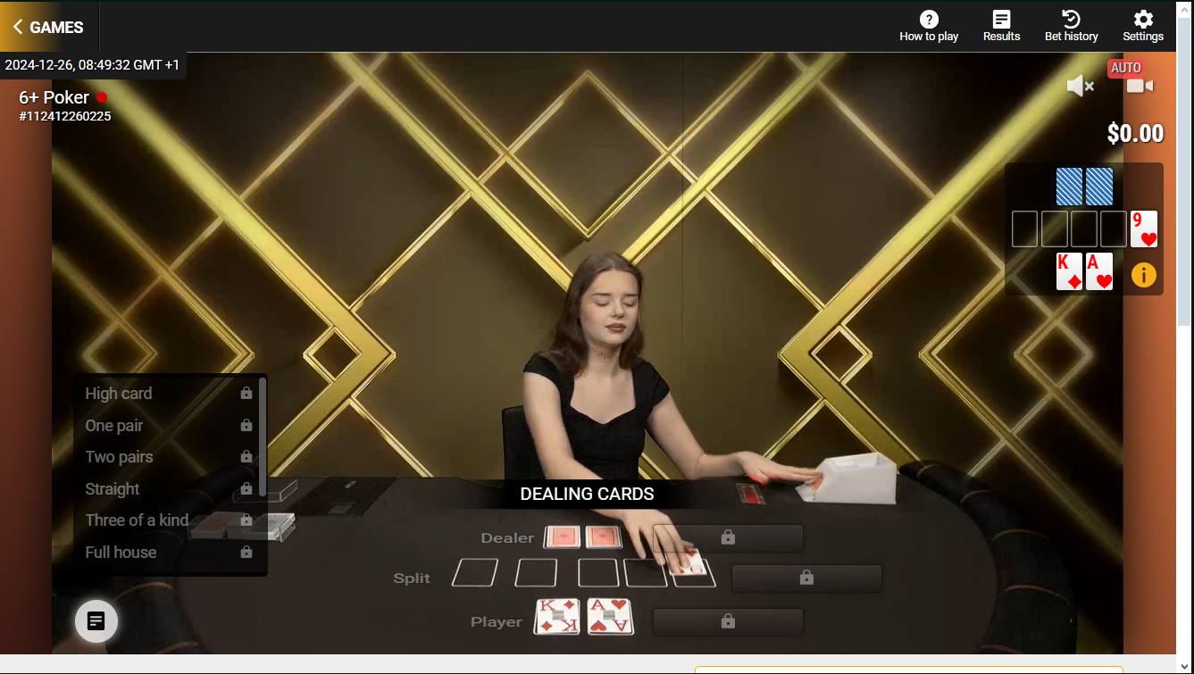 Live poker na TG.casino