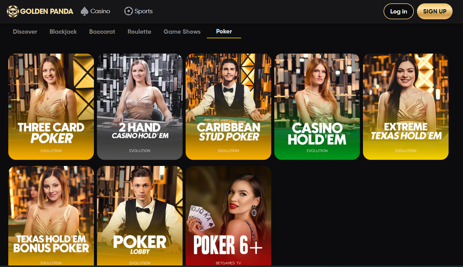 Live poker na Golden Panda