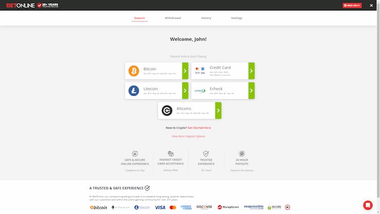 fund your account at betonline