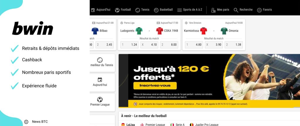 Bwin, casino avec bonus intéressant