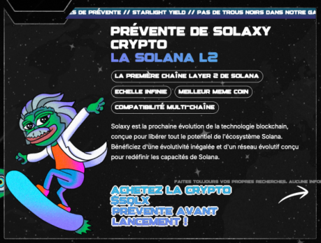 Prévente de $SOLX du Layer2 Solana, Solaxy
