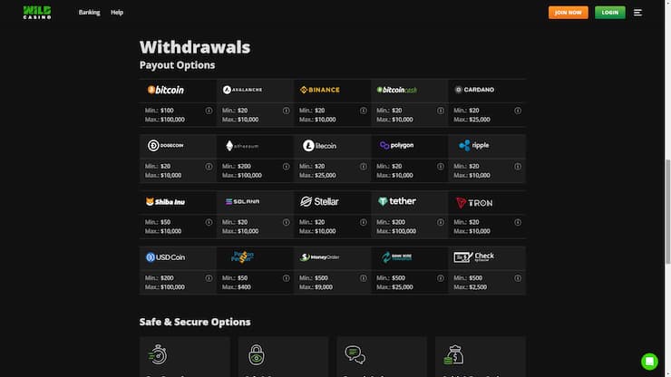 WILD CASINO takes deposits and Widrawals with American Express