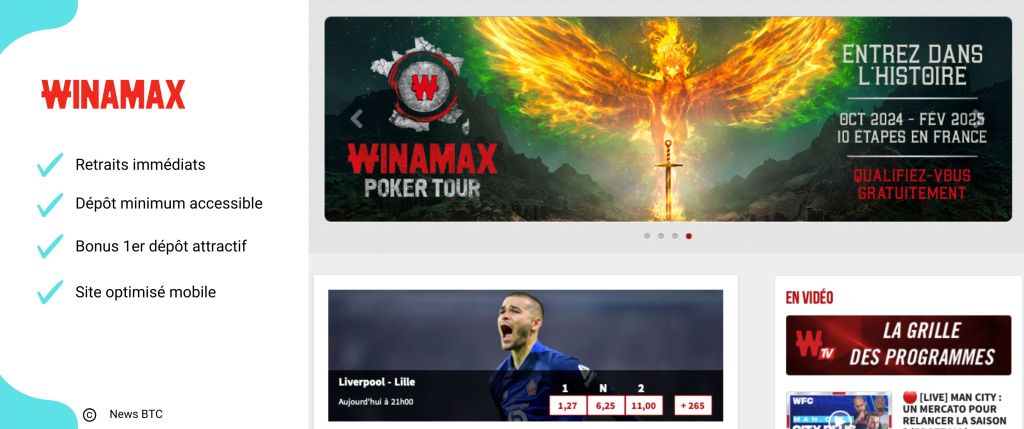 Winamax, site jeux d'argent