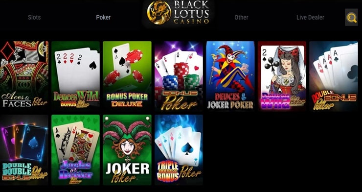 black lotus video poker games