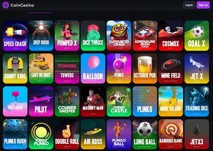 CoinCasino - Top rated crash gambling site for real money 