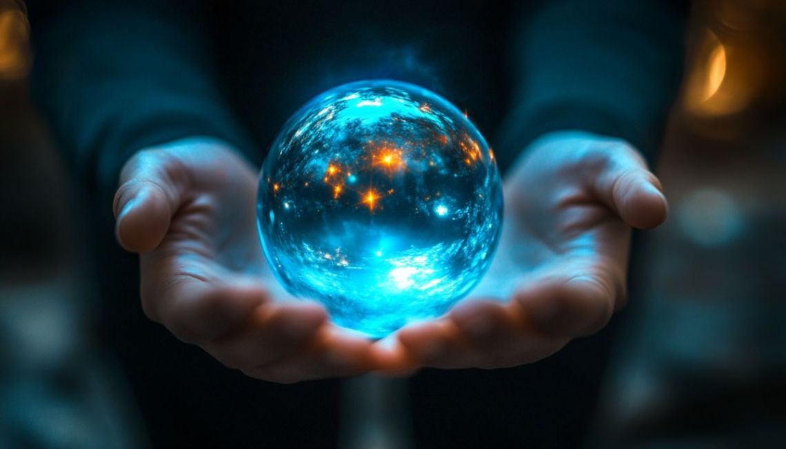 水晶の形をしたビットコイン