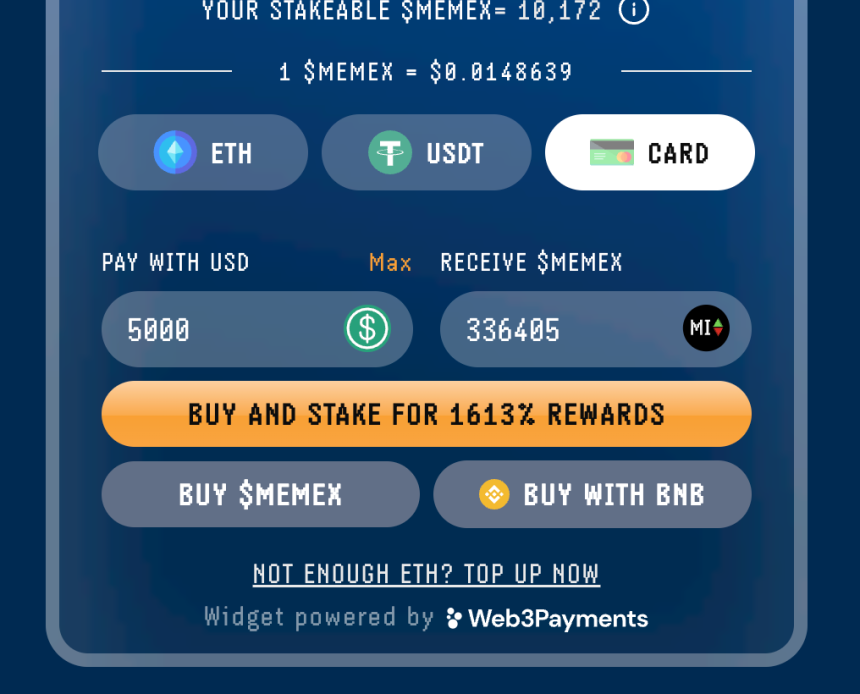 Buy $MEMEX tokens on the Meme Index website