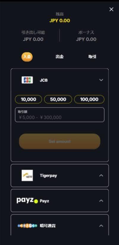 オンラインカジノのクレジットカード入金ステップ3