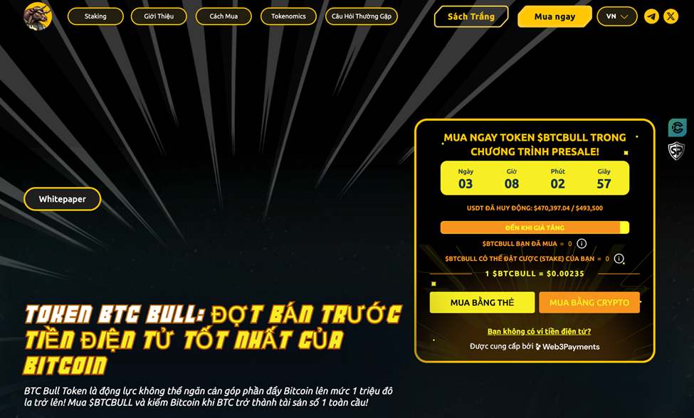 BTCBULL Token Homepage