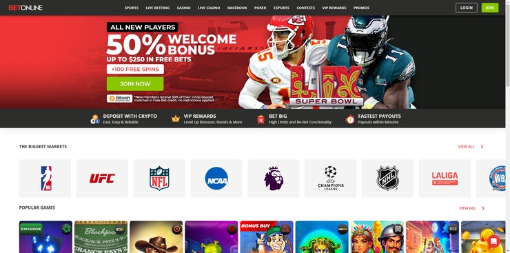 betonline sportsbook games and bonus