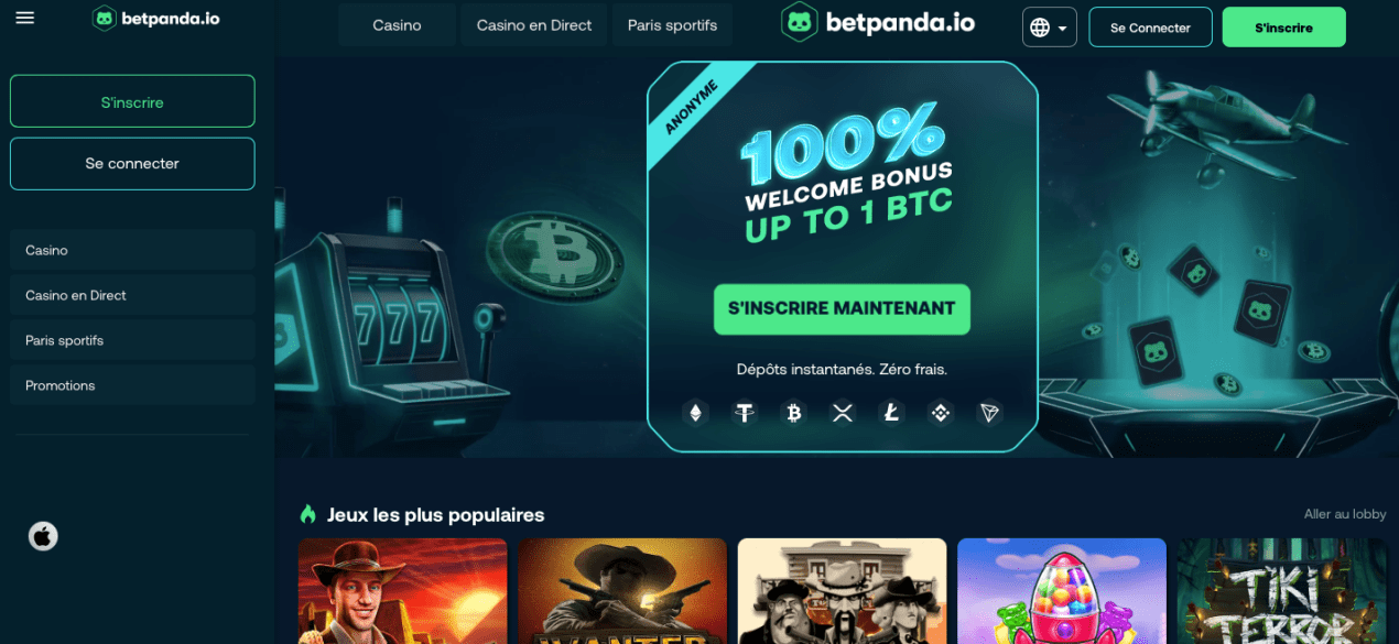 BetPanda, jeux d'argent en crypto monnaies