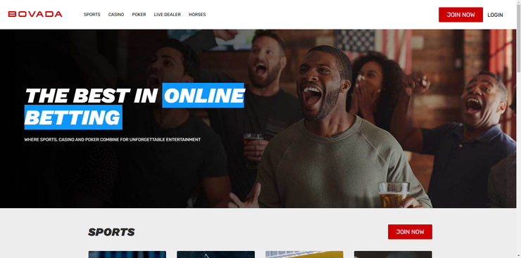bovada sportsbook homepage with games