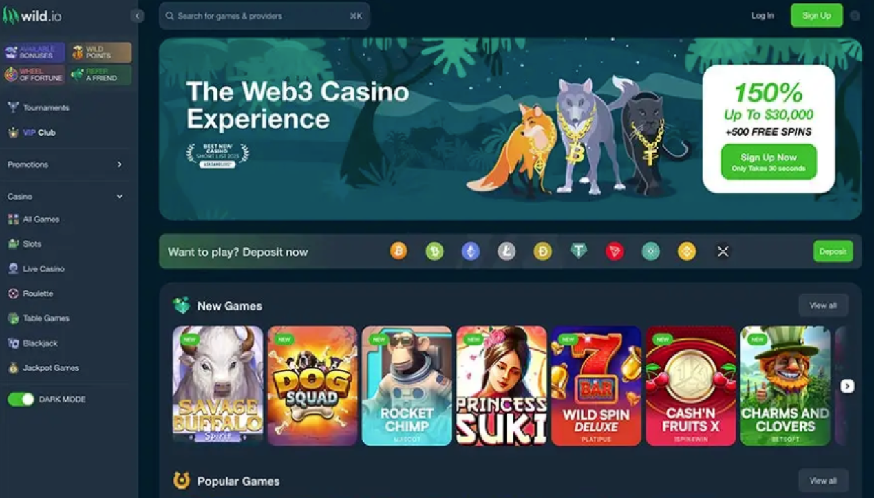 Wild.io, nombreuses crypto monnaies