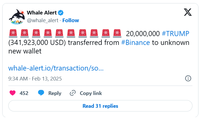 Crypto whale alert