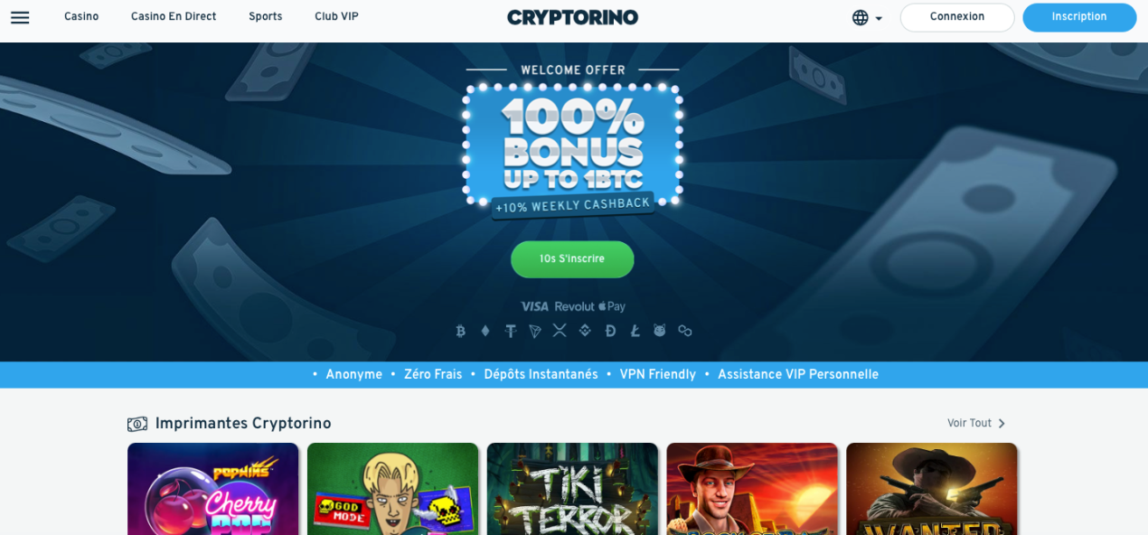 Cryptorino, casino crypto