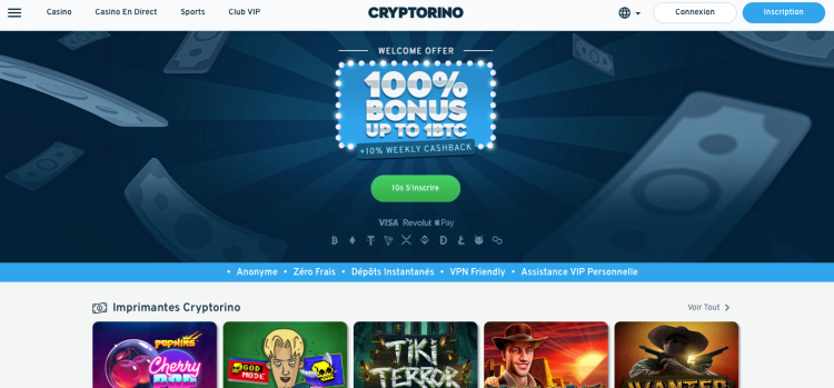 Cryptorino, casino crypto