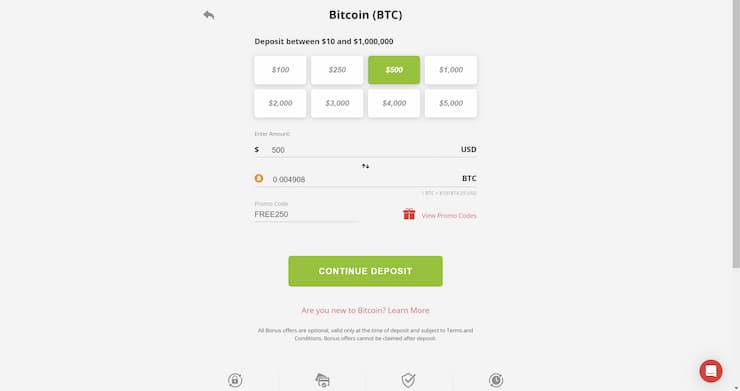 deposit funds at betonline