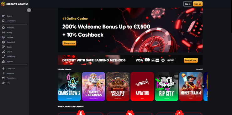 Instant Casino – Покер зала на живо с професионални дилъри