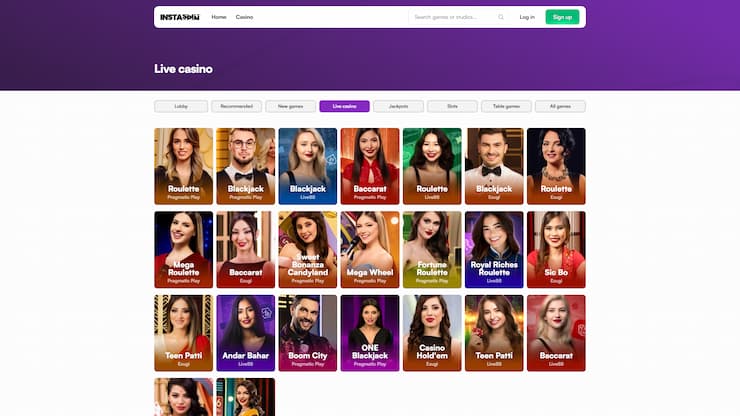 InstaSpin - live kazino, kas piedāvā bonusu pirmajiem 3 depozītiem