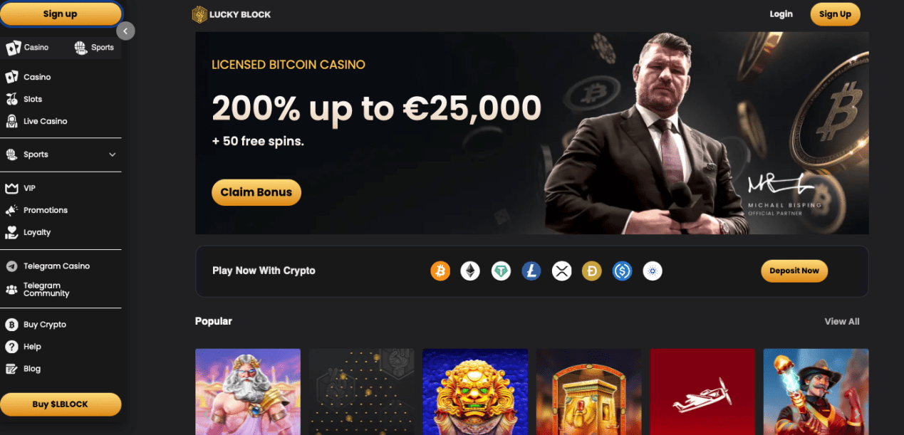 Lucky Block, casino crypto et casino mobile