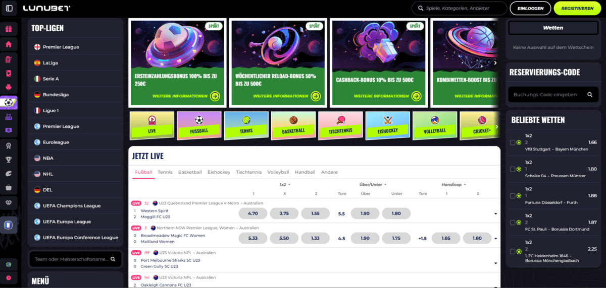 Lunubet Sport Homepage