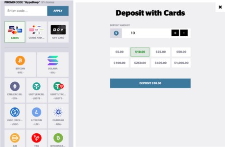 Payment methods on HypeDrop.com